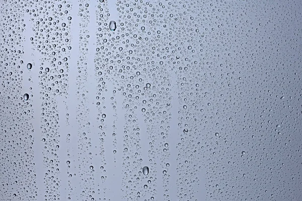 Gri Fundal Umed Picături Ploaie Fereastră Sticlă Conceptul Vreme Toamnă — Fotografie, imagine de stoc