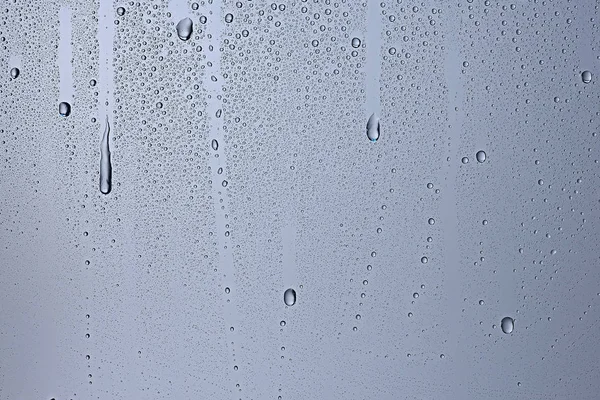 Szürke Háttér Esőcseppek Ablak Üveg Koncepció Őszi Időjárás Nedves — Stock Fotó