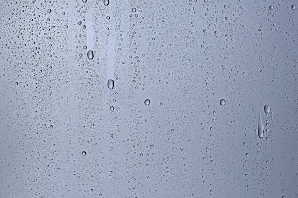 Gray Wet Background Raindrops Window Glass Concept Autumn Weather — Stock Photo, Image