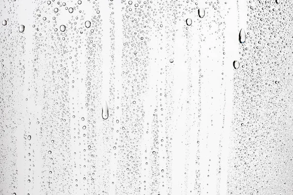 Fondo Húmedo Blanco Gotas Lluvia Vidrio Ventana Concepto Clima Otoño — Foto de Stock