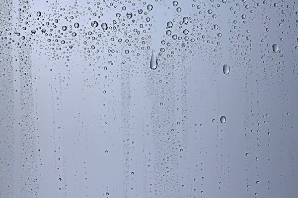 Gray Wet Background Raindrops Window Glass Concept Autumn Weather — Stock Photo, Image