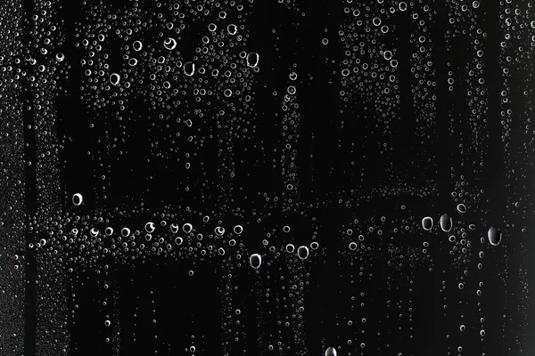 Μαυρες Υγρό Φόντο Σταγόνες Βροχής Τζάμι Έννοια Του Τον Καιρό — Φωτογραφία Αρχείου