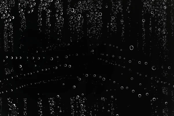 Чорний Мокрий Фон Краплі Віконному Склі Концепція Осінньої Погоди — стокове фото
