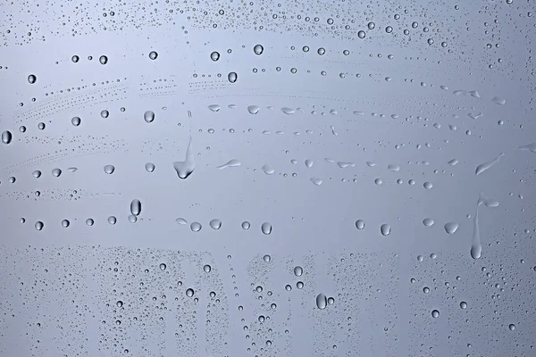 Fondo Húmedo Gris Gotas Lluvia Vidrio Ventana Concepto Clima Otoño — Foto de Stock