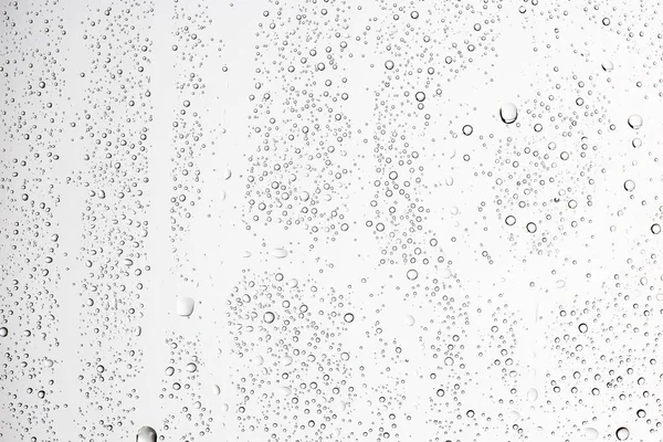 Fondo Húmedo Blanco Gotas Lluvia Vidrio Ventana Concepto Clima Otoño — Foto de Stock