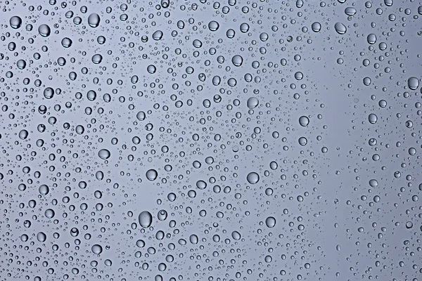 Gris Fond Humide Gouttes Pluie Sur Verre Fenêtre Concept Temps — Photo