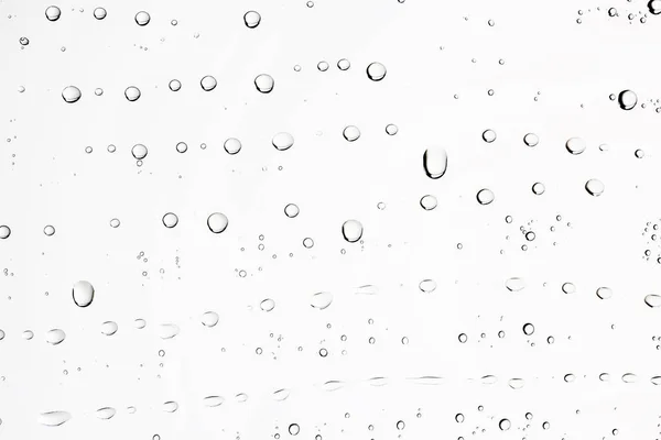 Fondo Húmedo Blanco Gotas Lluvia Vidrio Ventana Concepto Clima Otoño —  Fotos de Stock