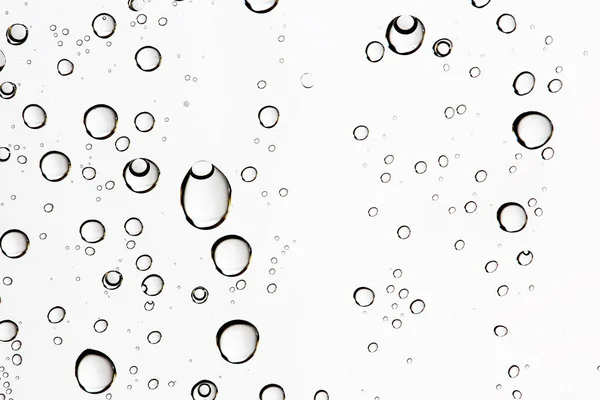 Witte Achtergrond Regendruppels Vensterglas Concept Van Herfstweer Nat — Stockfoto