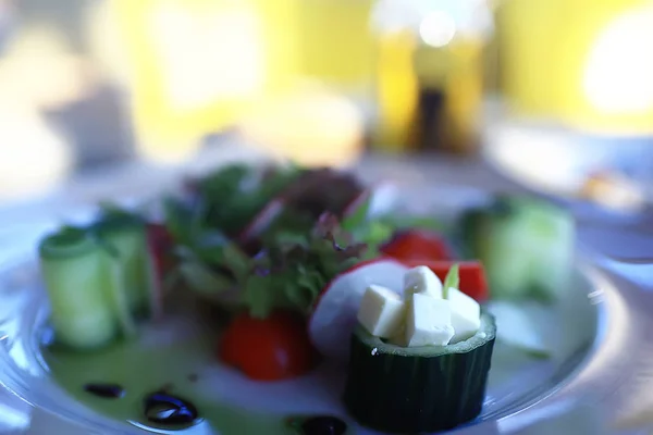 Салат Средиземноморская Кухня Диета Концепция Здоровой Пищи Средиземноморский Салат Греческая — стоковое фото