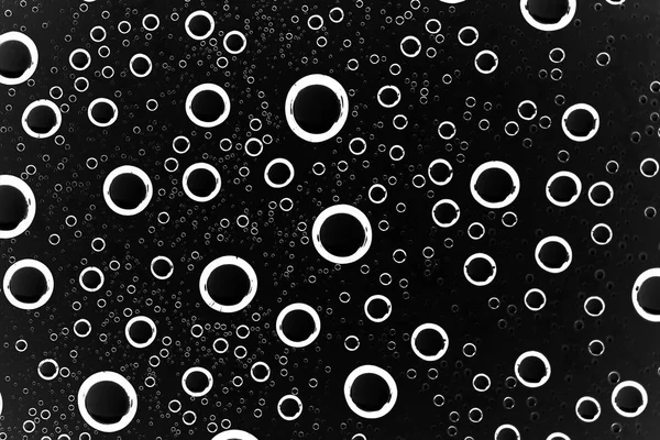 Черный Влажный Фон Капли Дождя Оконном Стекле Концепция Осенней Погоды — стоковое фото