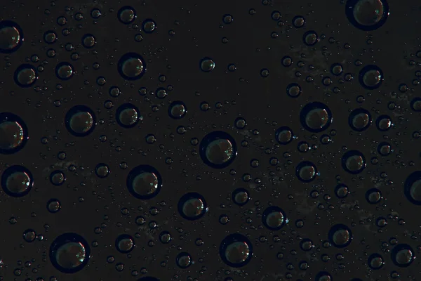 Black Wet Background Raindrops Window Glass Concept Autumn Weather — Stock Photo, Image