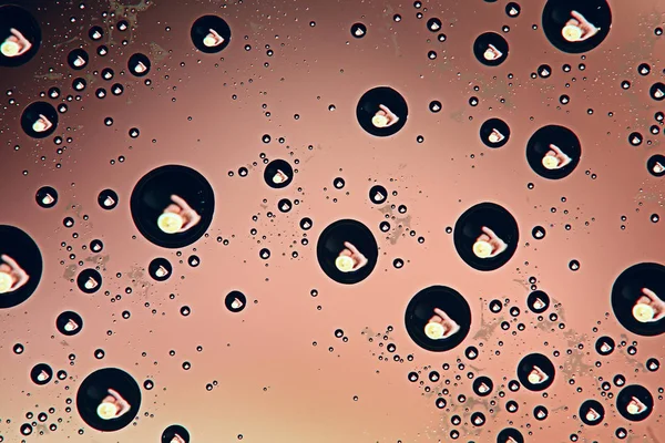Nat Achtergrond Regendruppels Vensterglas Concept Van Herfstweer — Stockfoto