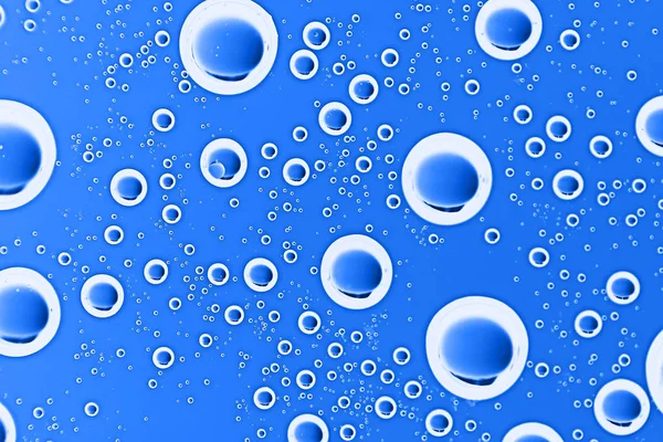 Синій Мокрий Фон Краплі Віконному Склі Концепція Осінньої Погоди — стокове фото