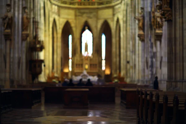 Interno Della Cattedrale Cattolica Praga Repubblica Ceca — Foto Stock