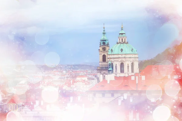Vue Panoramique Sur Les Toits Rouges Prague République Tchèque — Photo
