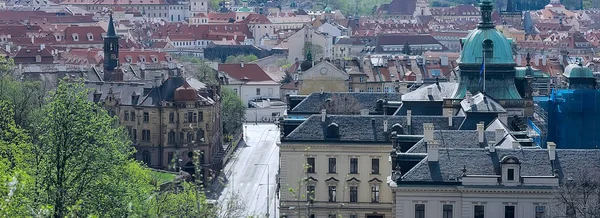 Panorama Zamku Praskiego Antyczny Architektura Republika Czeska — Zdjęcie stockowe