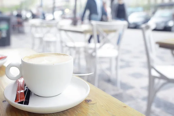 cup of coffee for breakfast in a cafe in modern interior, a European breakfast