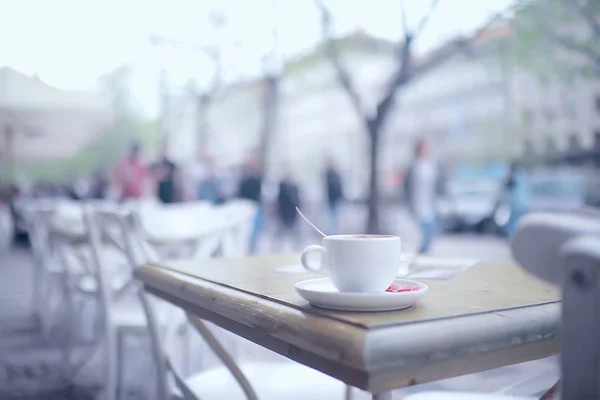 Чашка Кофе Завтрак Кафе Современном Интерьере Европейский Завтрак — стоковое фото