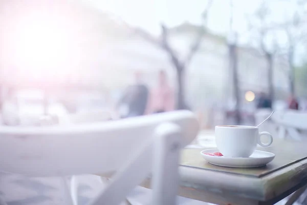 cup of coffee for breakfast in a cafe in modern interior, a European breakfast