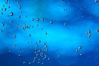 mavi su kabarcıkları arka plan, soyut taze yaz desen