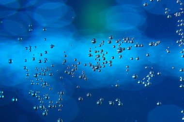 mavi su kabarcıkları arka plan, soyut taze yaz desen