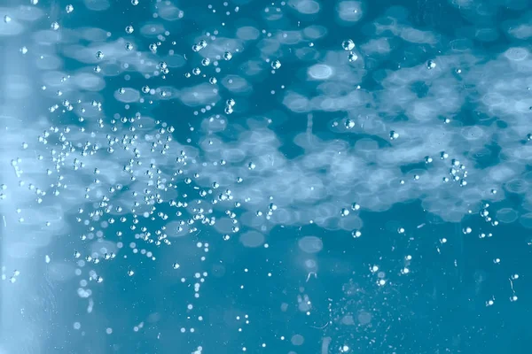 Blaue Wasserblasen Hintergrund Abstrakte Frische Sommermuster — Stockfoto