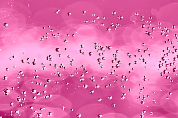 粉红色水气泡背景 抽象新鲜夏季模式 — 图库照片