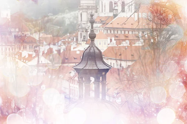 Vista Panorâmica Dos Telhados Vermelhos Praga República Checa — Fotografia de Stock