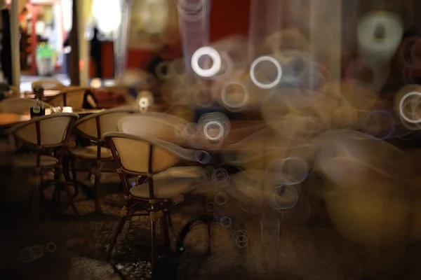 Blurred Background Restaurant Interior Serving Details Blurred Bokeh Background Concept — Stock Photo, Image