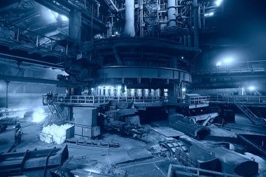Metalurji üretim, atölye bitki, yüksek fırın, ağır sanayi, mühendislik, çelik üretim tesislerinde, üretim