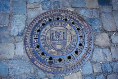 Çek Krumlov şehri panoramik manzaralı