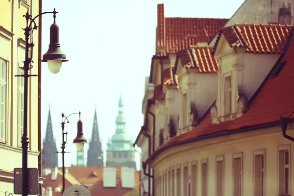 Architecture Antique Rue Prague République Tchèque — Photo