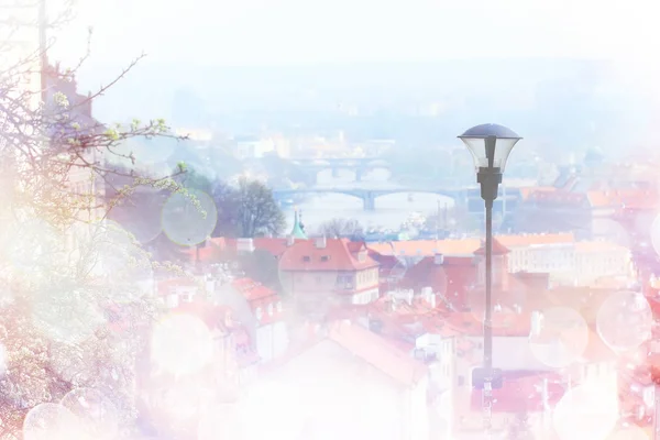 Vista Panorâmica Dos Telhados Vermelhos Praga República Checa — Fotografia de Stock