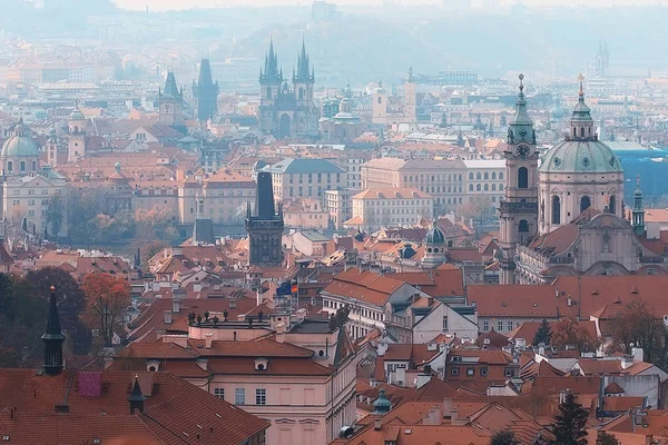 Paysage Urbain Automne Prague Vue Panoramique Sur Les Toits Rouges — Photo