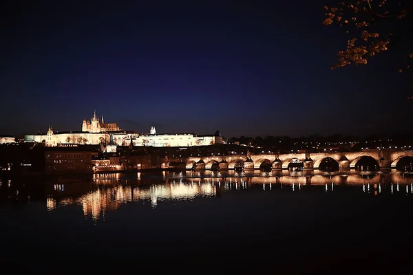 Панорамный Вид Мост Через Реку Влтаву Прага Чехия — стоковое фото