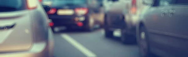 Vista Offuscata Del Traffico Autostrada Notte — Foto Stock