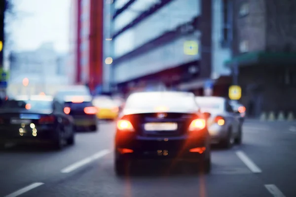 Zaburzenia Widzenia Ruchu Autostradzie Nocy — Zdjęcie stockowe