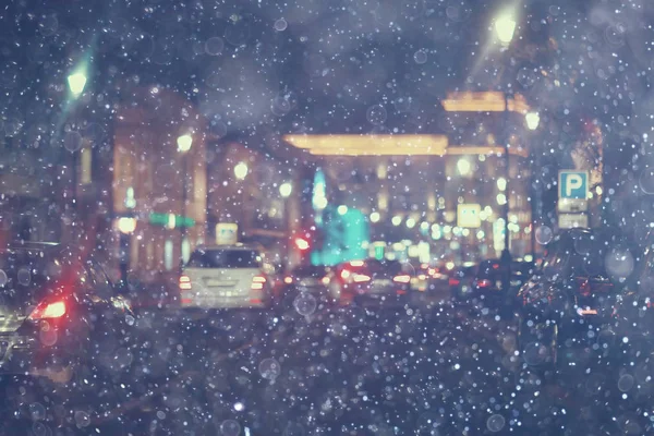 Θολή Εικόνα Της Κυκλοφορίας Εθνική Οδό Νύχτα — Φωτογραφία Αρχείου