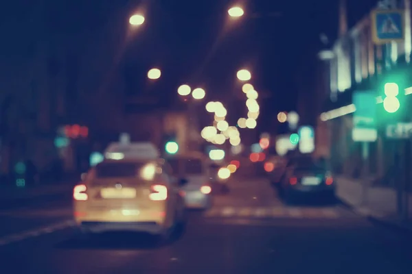 Visión Borrosa Del Tráfico Carretera Por Noche —  Fotos de Stock