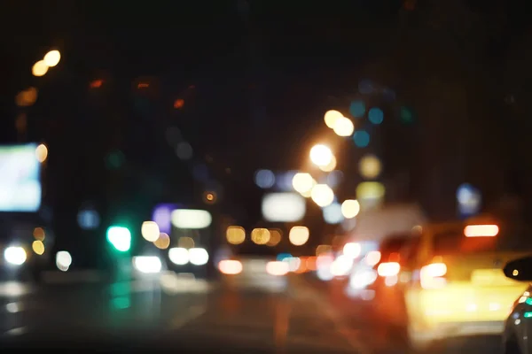 Vista Offuscata Del Traffico Autostrada Notte — Foto Stock