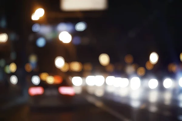 Bulanık Bokeh Şehir Arka Plan Parlama Gece Şehirde Parlayan Işıklar — Stok fotoğraf