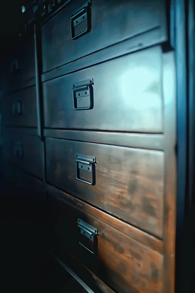 Antique Oak Chest Drawers Vintage Furniture — Stock Photo, Image