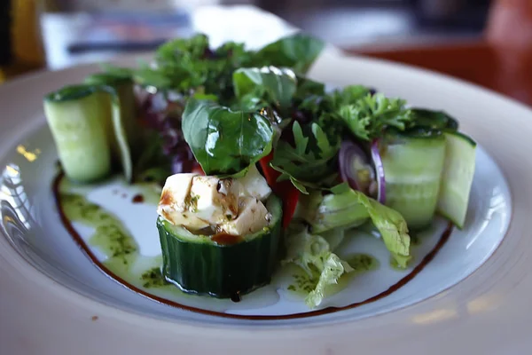 Salada Alimentação Mediterrânica Dieta Conceito Alimentação Saudável Salada Mediterrânica Dieta — Fotografia de Stock