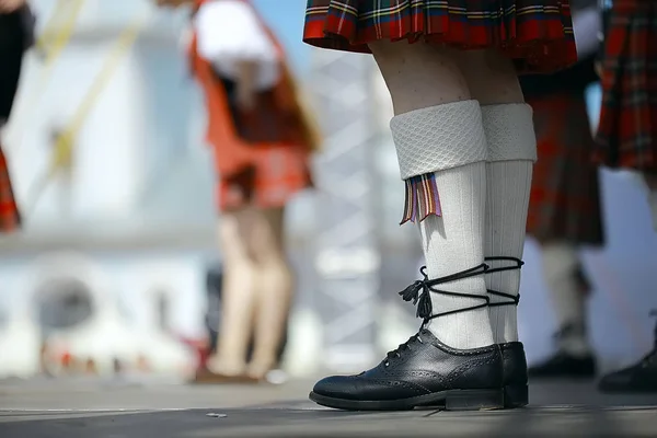 Feet Scottish Skirts Scottish National Orchestra Plays Patrick Day Holiday — Stock Photo, Image