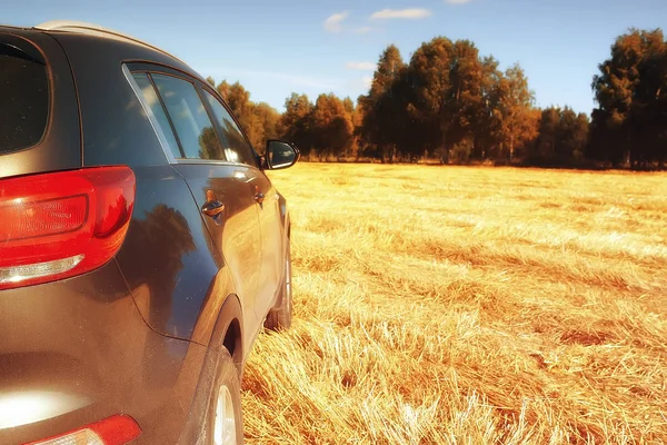 Bil Hösten Auto Höstlandskap Bilresa Höst — Stockfoto