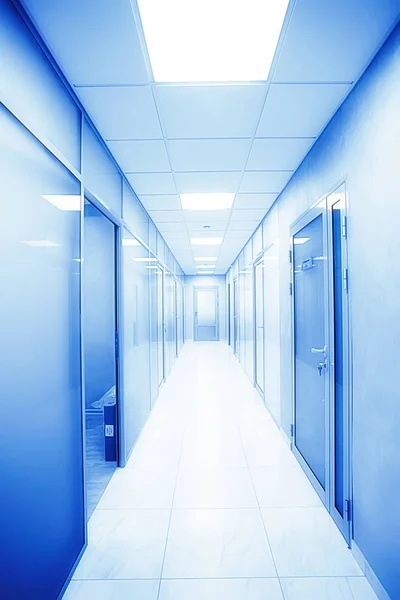 Modern Medical Clinic Bright Blurred Background Corridor Spacious Modern Medical — Stock Photo, Image