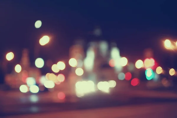 Embaçado Bokeh Cidade Fundo Brilho Luzes Brilhantes Cidade Noturna — Fotografia de Stock