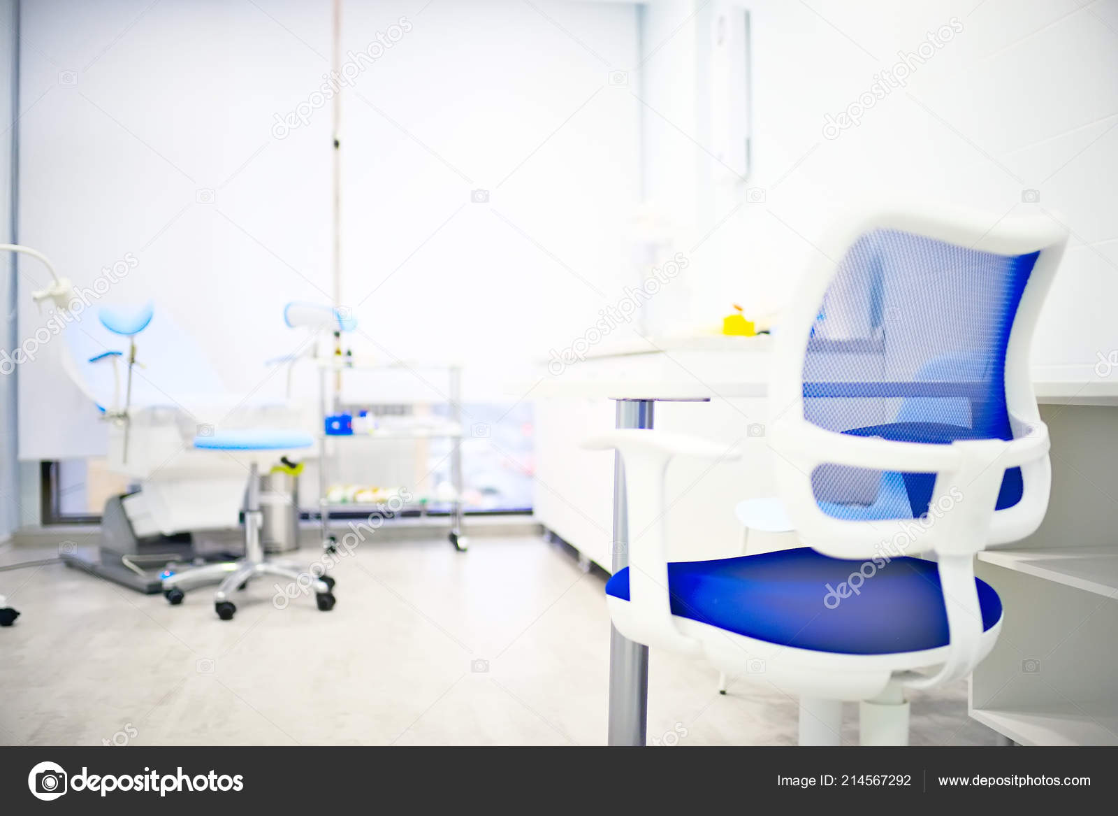 Modern Medical Clinic Bright Blurred Background Corridor