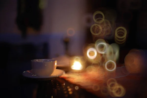 Blurred Background Restaurant Interior Serving Details Blurred Bokeh Background Concept — Stock Photo, Image