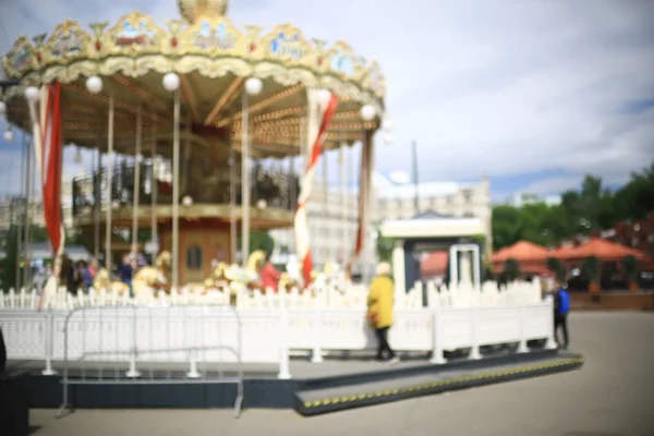 Snurrande Karusell Röda Torget Moskva — Stockfoto